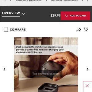 KitchenAid Black Cordless Charging Base